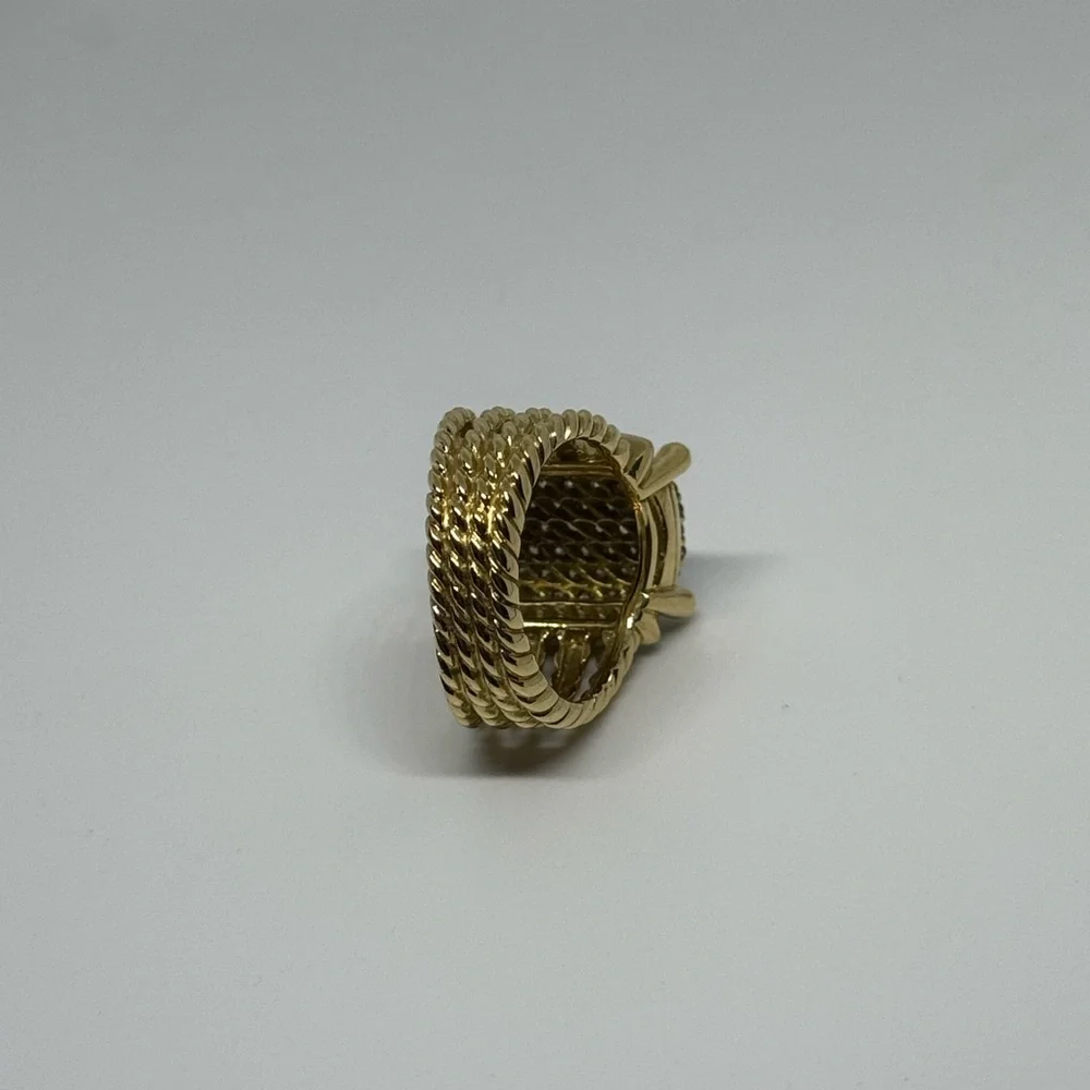 DAVID YURMAN 18k GOLD RING WITH WHITE DIAMONDS - Picture 4 of 6